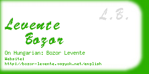 levente bozor business card